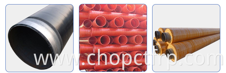 High strength plastic pipes, large diameter grp water supply sand pipe